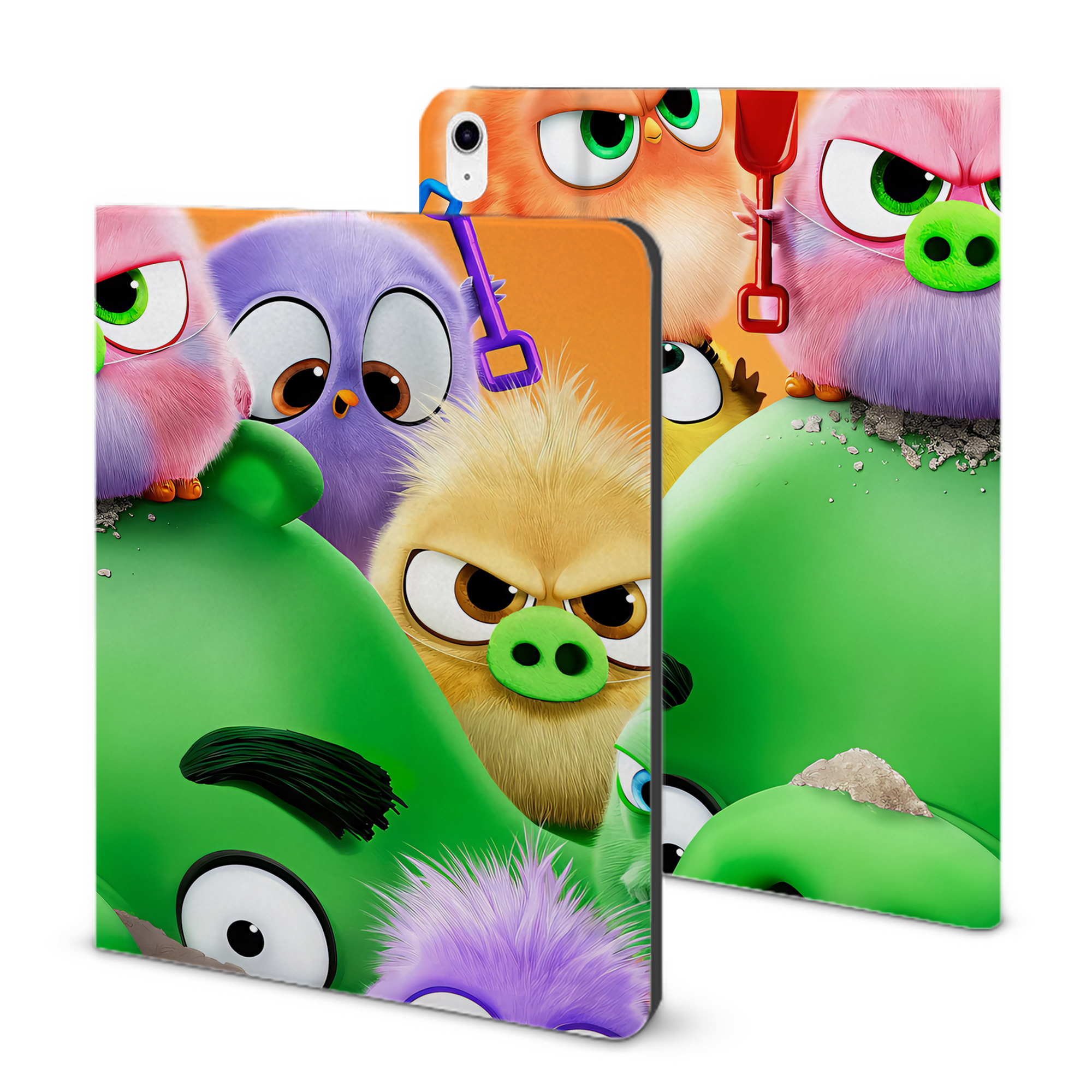 （画像用） Angry Birds アングリーバード IPad ケース ブック型 PUレザー TPU 耐衝撃 軽量 薄型 ペン収納なし 全面保護 IPad 各モデル対応